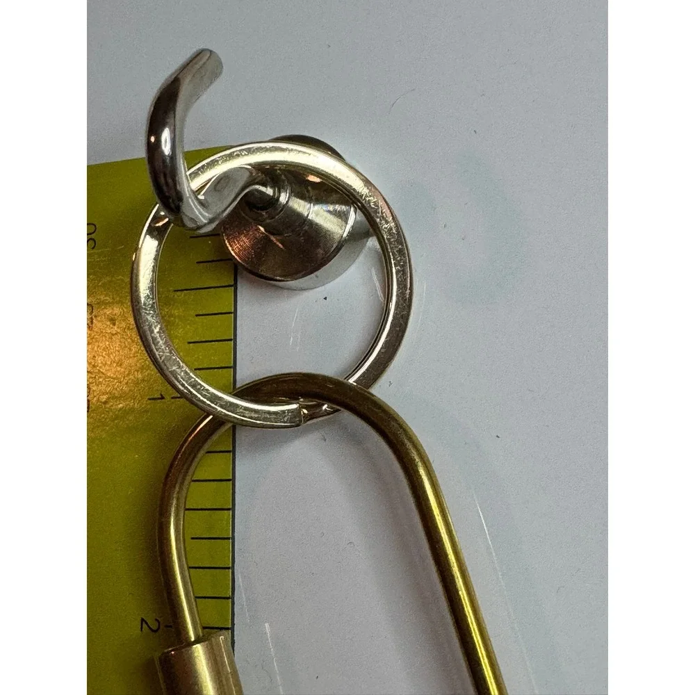Birdie‎ Brass Carabiner Keychain Gold Tone Oval Screw Lock Key Ring Accessory